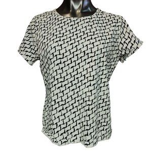 Valarie Stevens Seperates Women's Black & White Chevron Print T-Shirt XL